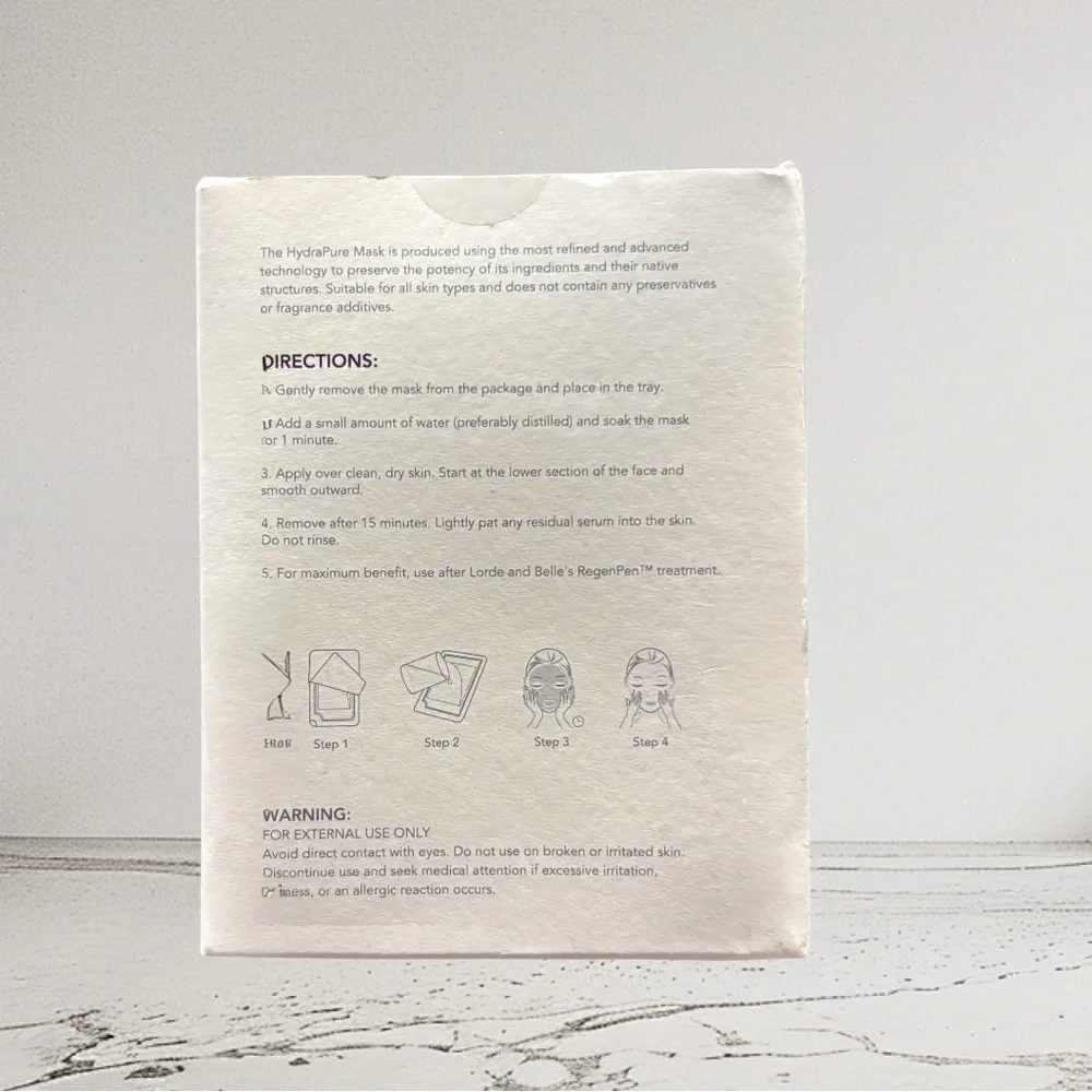 NIB Lorde + Belle HydraPure Mask 8-Pack Deep Hydration Sheet Masks $99 MSRP